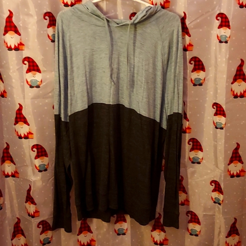 Black and blue two-tone hoodie